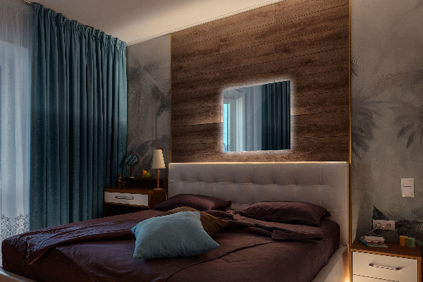 Obdélníkové nástěnné zrcadlo s led 50x50 cm