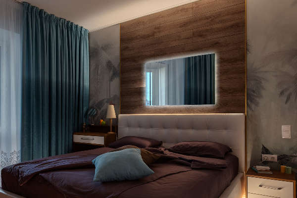 Obdélníkové zrcadlo s led osvětlením 80x60 cm