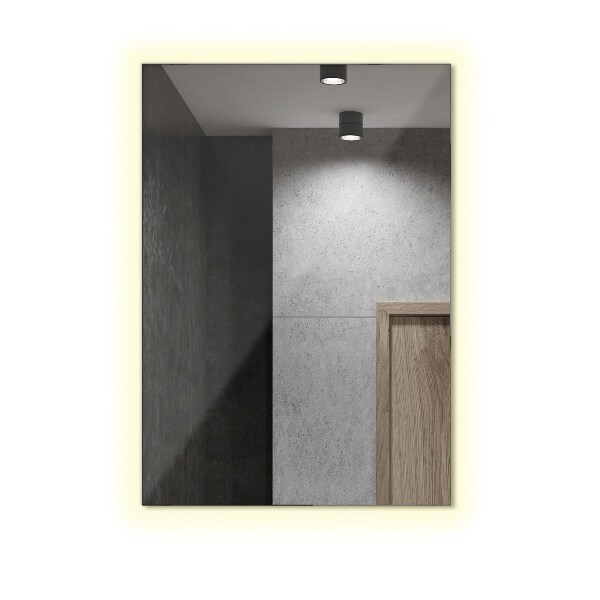 Obdélníkové koupelnové zrcadlo na zeď s led 70x50 cm