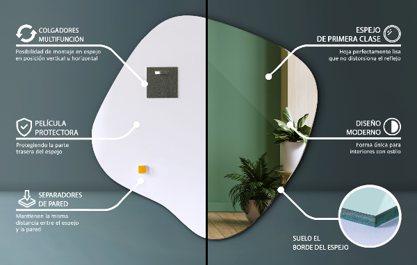 Nepravidelné zrcadlo skvrna originál 58x59 cm