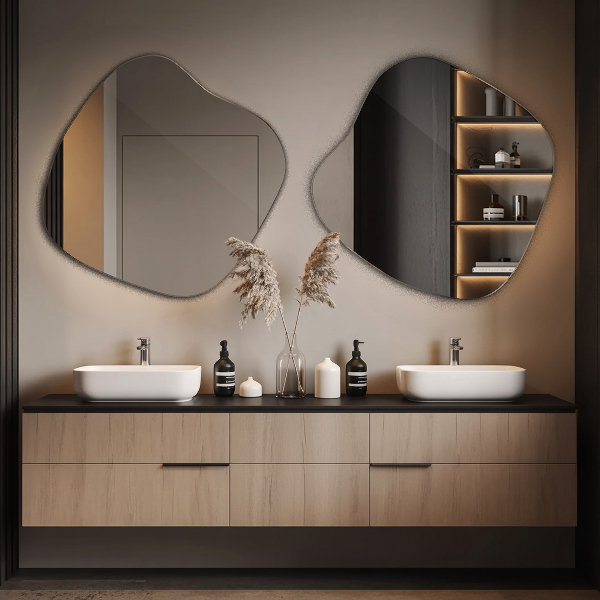 Nepravidelné zrcadlo skvrna originál 58x59 cm