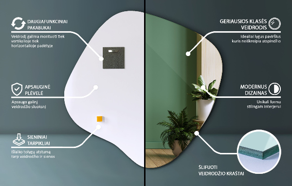 Nepravidelné zrcadlo skvrna originál 77x77 cm