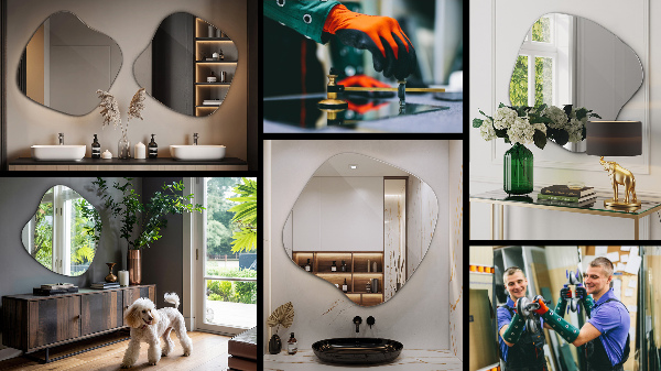 Nepravidelné zrcadlo skvrna originál 77x77 cm