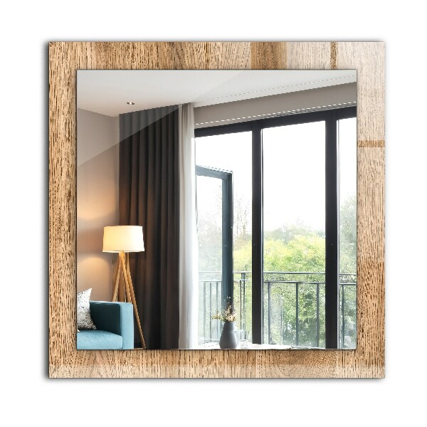 Dekoračné zrkadlo na stenu Dřevěná textura