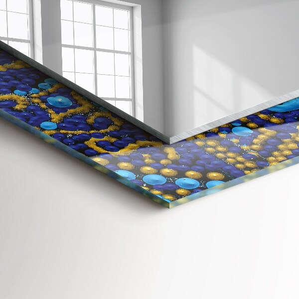 Zrkadlo s motívom Modrá tečkovaná mandala