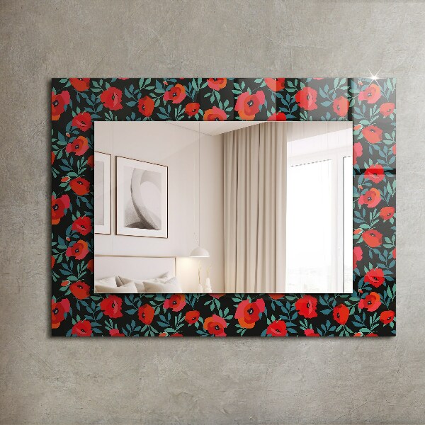 Dekoračné zrkadlo na stenu Květy máku
