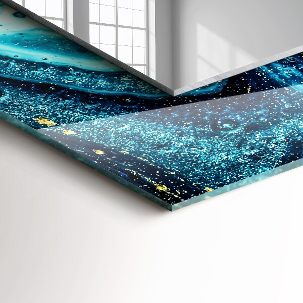 Zrkadlo s potlačeným rámom Abstraktní modré umění