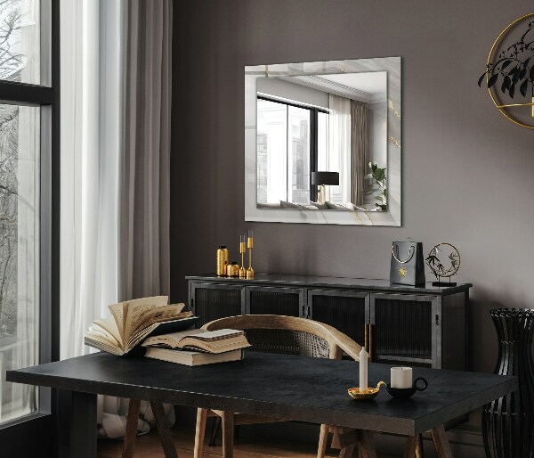 Zrkadlo rám s potlačou Šedý mramor