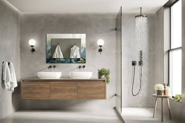 Dekoračné zrkadlo Les v mlze