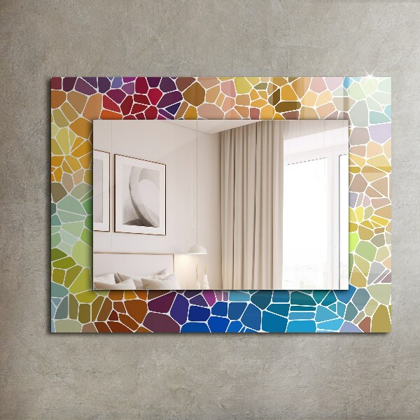Zrkadlo s potlačeným rámom Barevná abstraktní mozaika