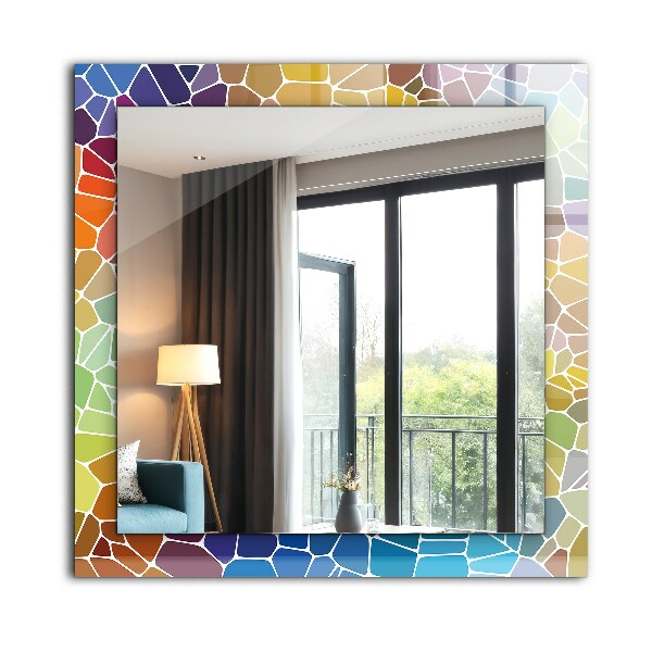 Zrkadlo s potlačeným rámom Barevná abstraktní mozaika
