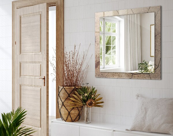 Zrkadlo rám s potlačou Průřez kmenem stromu