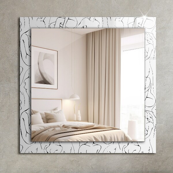 Zrkadlo rám s potlačou Skica ženských siluet