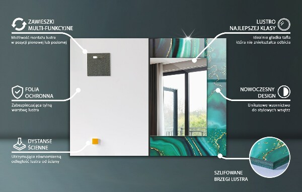 Zrkadlo rám s potlačou Abstraktní linie