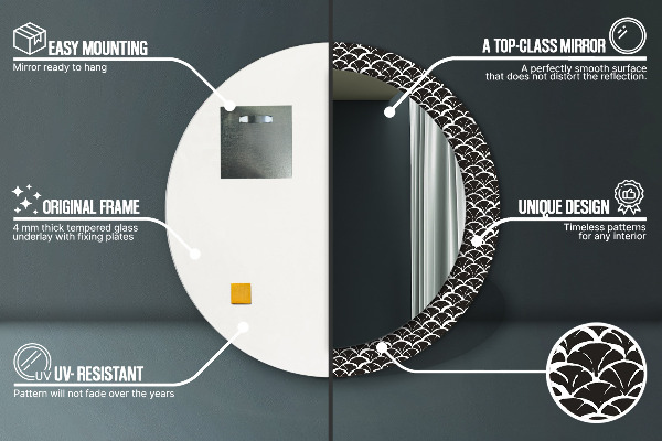 Kulaté dekorační zrcadlo Orientální stupnice