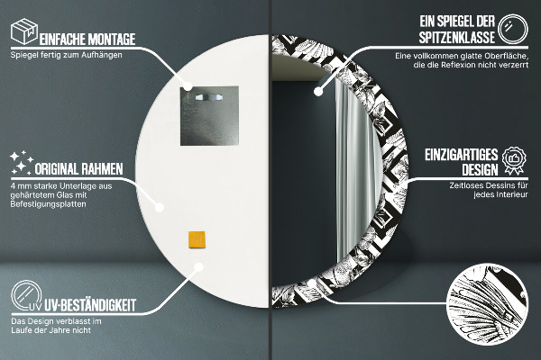 Kulaté zrcadlo s potiskem Kolibřík