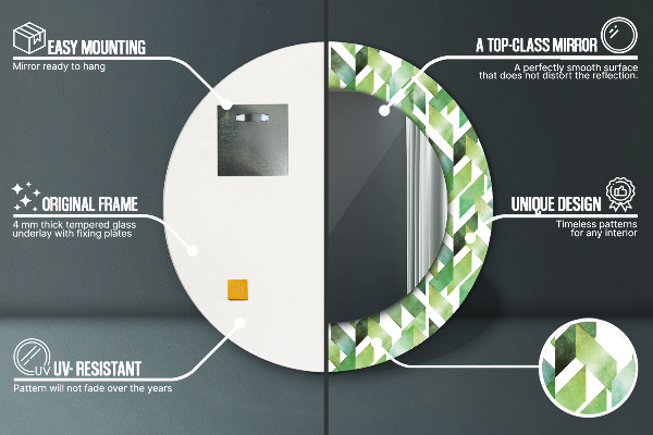 Kulaté dekorační zrcadlo na zeď Rybí kost