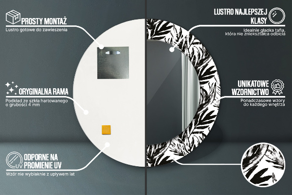 Kulaté dekorační zrcadlo na zeď Netvor