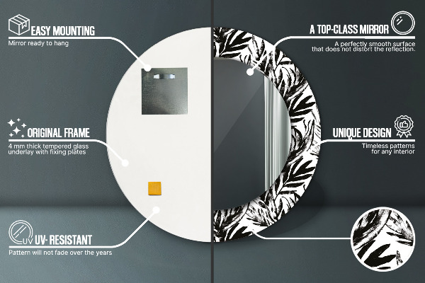 Kulaté dekorační zrcadlo na zeď Netvor