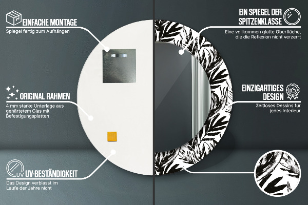 Kulaté dekorační zrcadlo na zeď Netvor