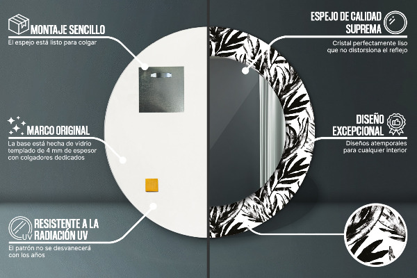 Kulaté dekorační zrcadlo na zeď Netvor