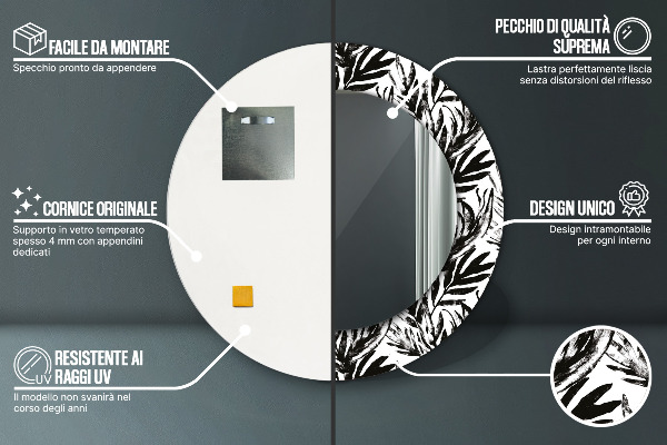 Kulaté dekorační zrcadlo na zeď Netvor