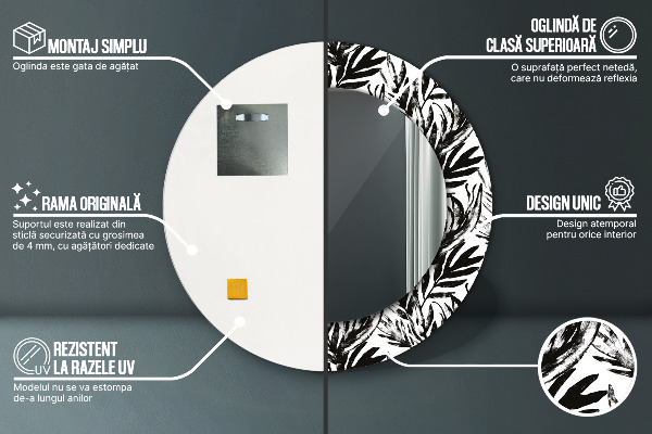 Kulaté dekorační zrcadlo na zeď Netvor