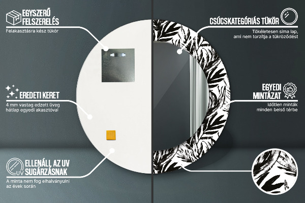 Kulaté dekorační zrcadlo na zeď Netvor