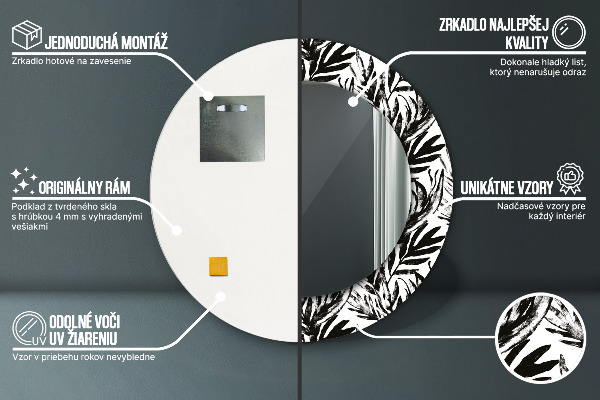 Kulaté dekorační zrcadlo na zeď Netvor