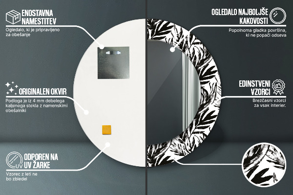 Kulaté dekorační zrcadlo na zeď Netvor