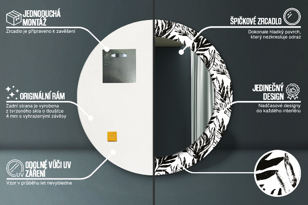 Kulaté dekorační zrcadlo na zeď Netvor