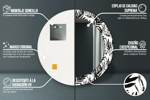 Kulaté dekorační zrcadlo na zeď Netvor