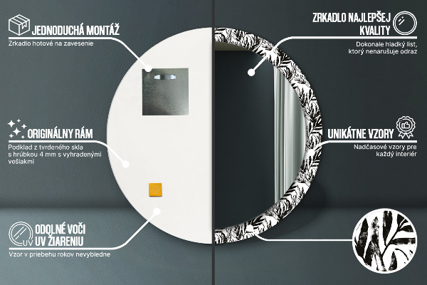 Kulaté dekorační zrcadlo na zeď Netvor