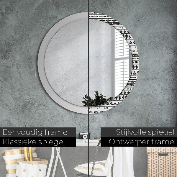 Kulaté dekorační zrcadlo Boho minimalistický