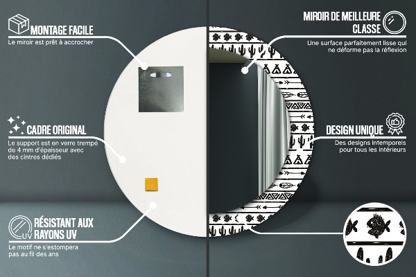 Kulaté dekorační zrcadlo Boho minimalistický