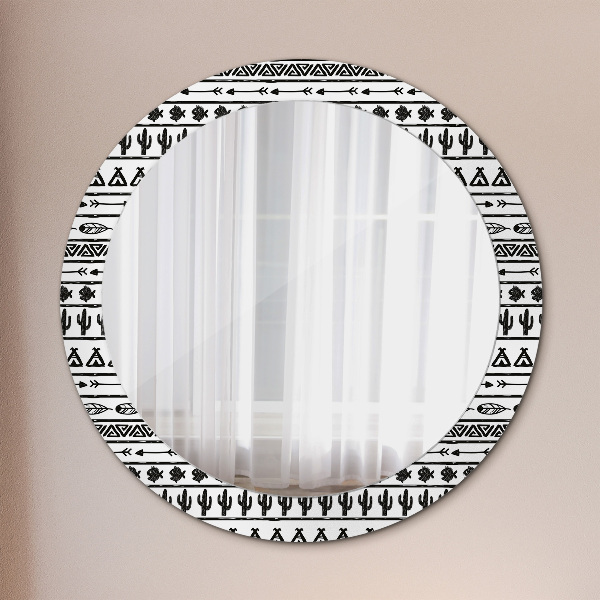 Kulaté dekorační zrcadlo Boho minimalistický