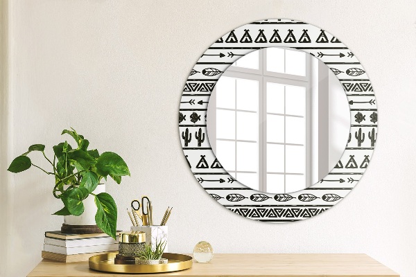 Kulaté dekorační zrcadlo Boho minimalistický