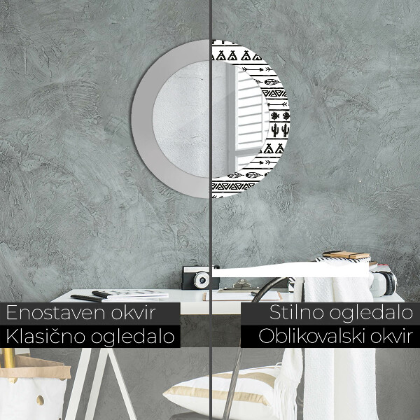Kulaté dekorační zrcadlo Boho minimalistický