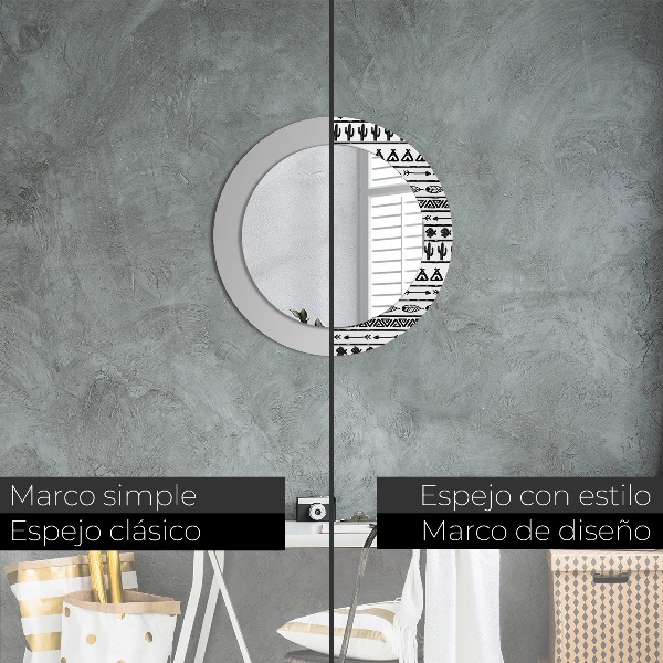 Kulaté dekorační zrcadlo Boho minimalistický