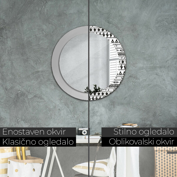 Kulaté dekorační zrcadlo Boho minimalistický