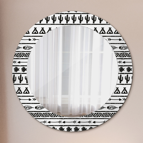 Kulaté dekorační zrcadlo Boho minimalistický