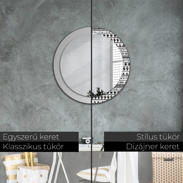 Kulaté dekorační zrcadlo Boho minimalistický
