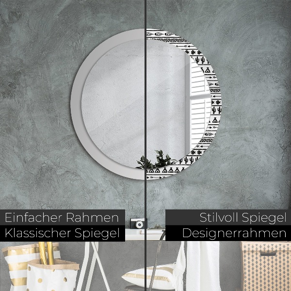 Kulaté dekorační zrcadlo Boho minimalistický