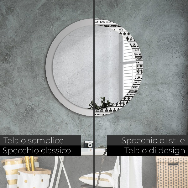 Kulaté dekorační zrcadlo Boho minimalistický