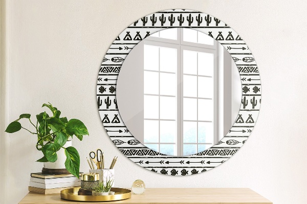 Kulaté dekorační zrcadlo Boho minimalistický