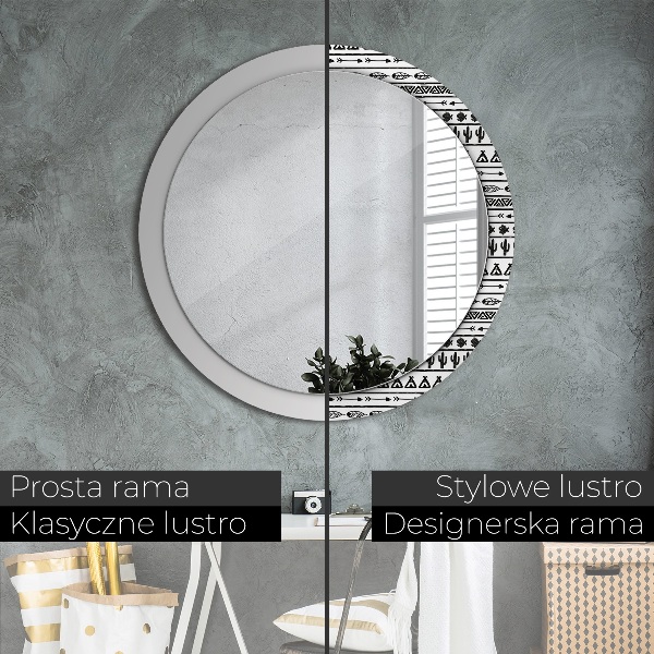Kulaté dekorační zrcadlo Boho minimalistický