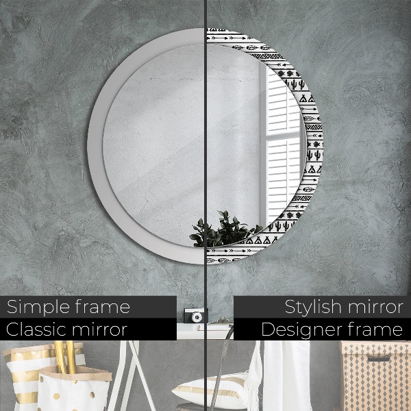 Kulaté dekorační zrcadlo Boho minimalistický