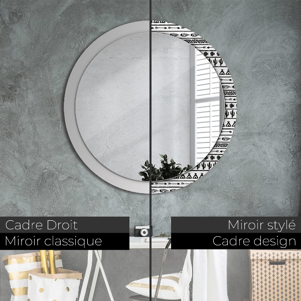 Kulaté dekorační zrcadlo Boho minimalistický