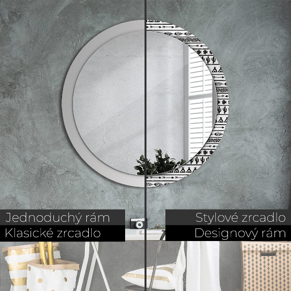 Kulaté dekorační zrcadlo Boho minimalistický