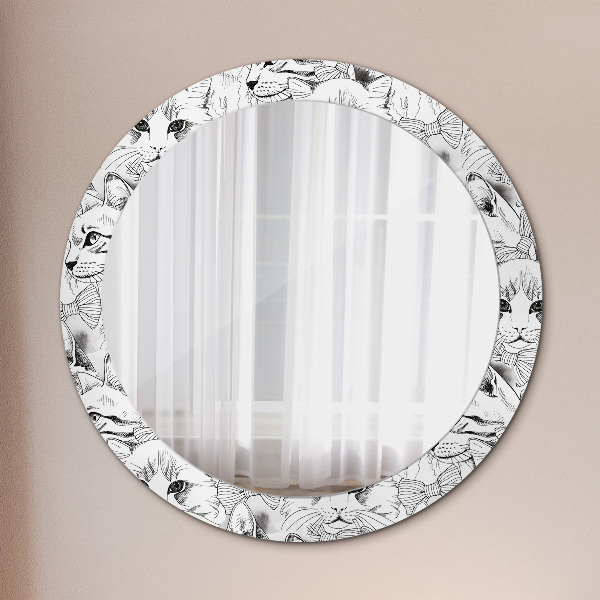 Kulaté dekorační zrcadlo na zeď Domácí kočky